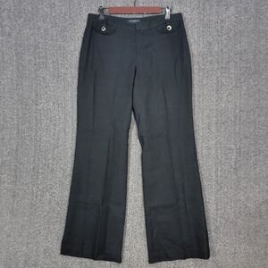 Banana Republic Pants Women 8R Black Martin Stretch Linen Blend Straight Trouser